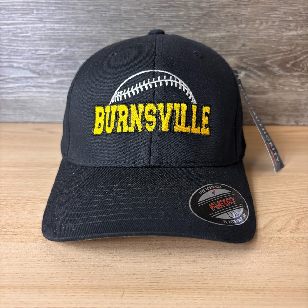 Burnsville Hat Fitted L/XL Black Embroidered Minnesota High School Baseball NWT